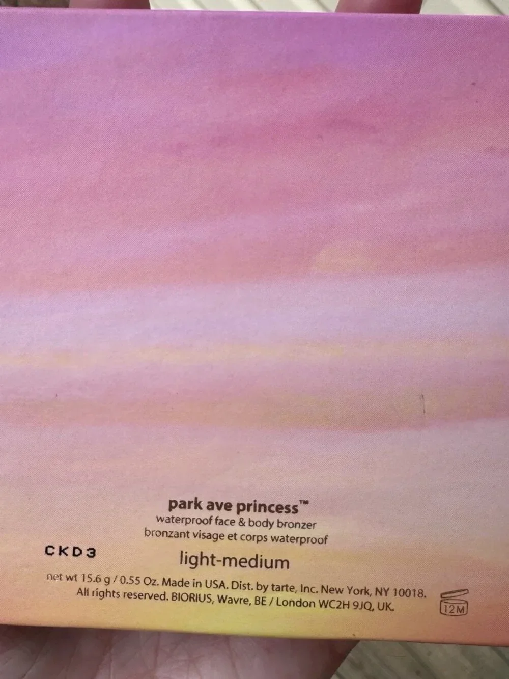 Tarte Park Ave Princess Light-Medium Waterproof Face & Body Bronzer- 0.55 oz New